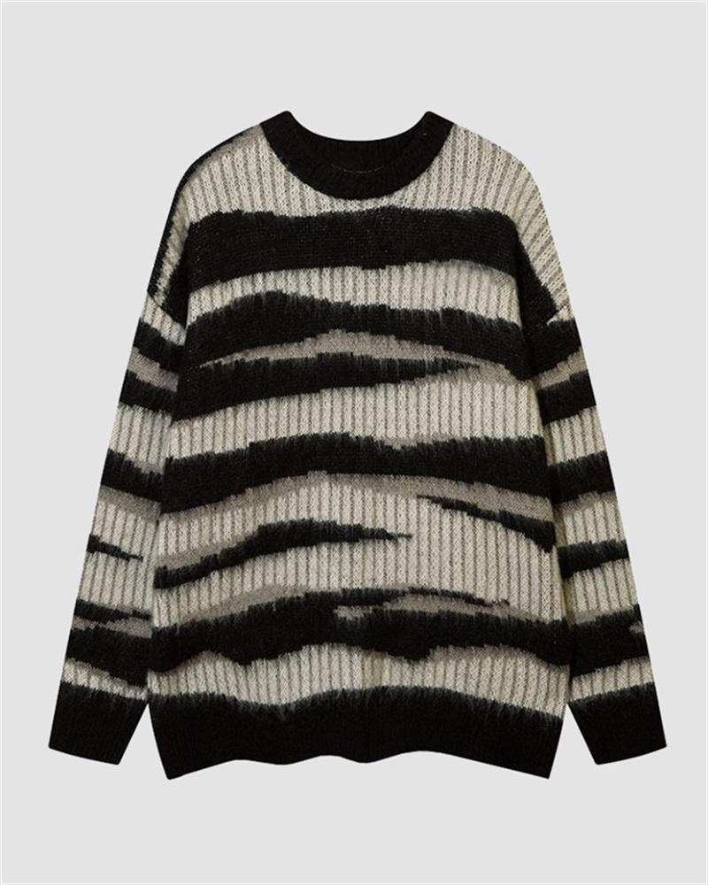 Oversized Stripe Pullover Sweater