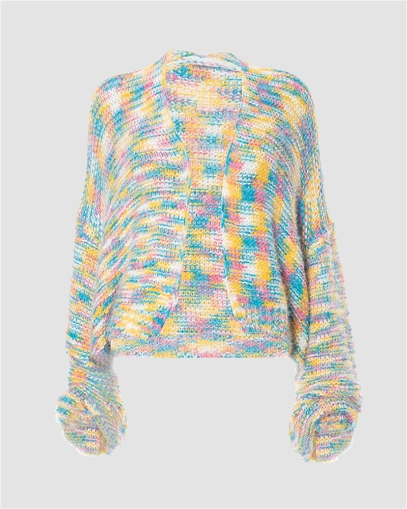 Rainbow Stripes Knitted Cardigan