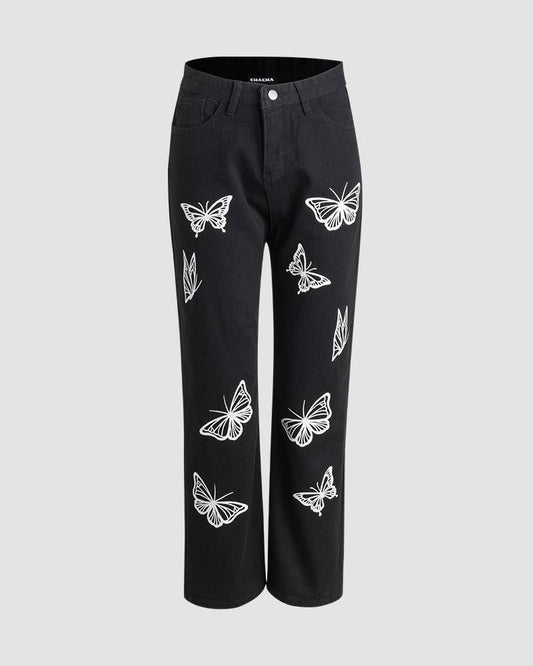 Butterfly Glisten Rhinestone Tracksuit Pants