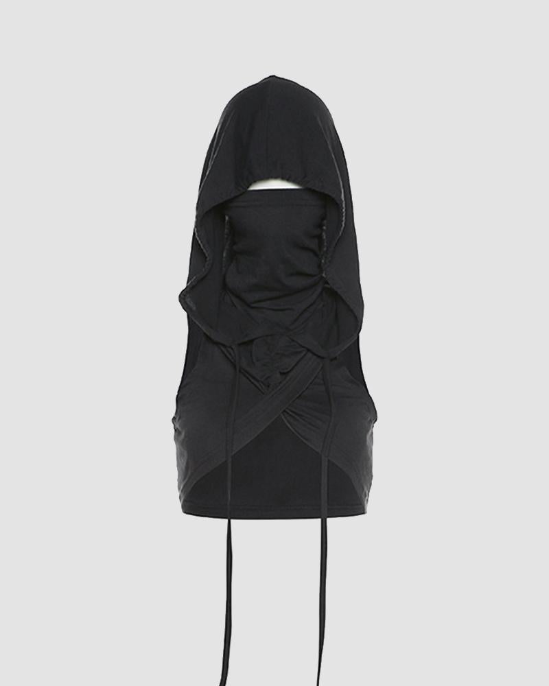 Desert Mask Raider Wrap Top with Hood