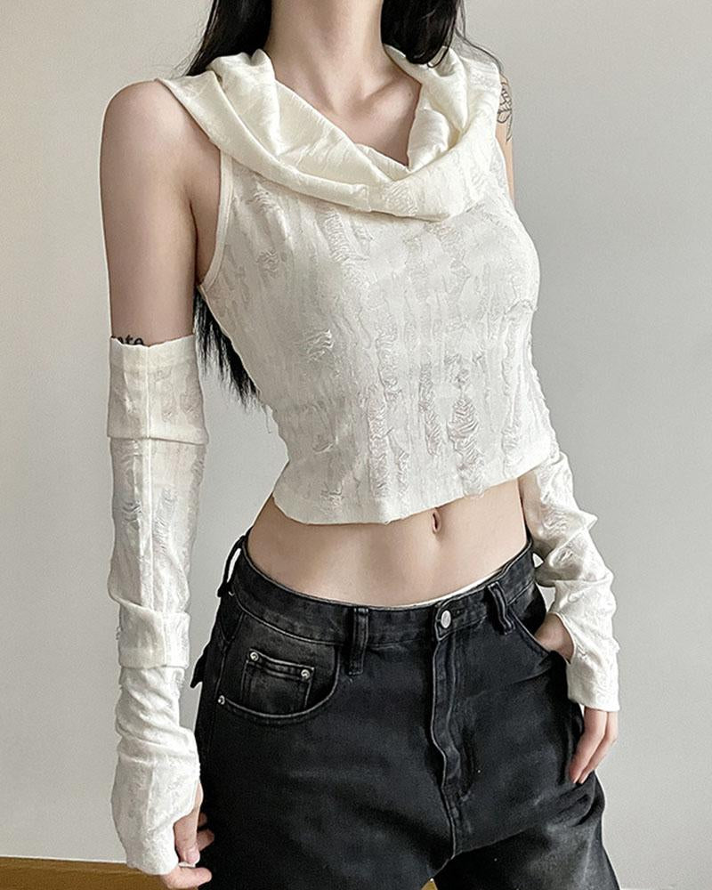 Shambles Cowl Top with Sleeves