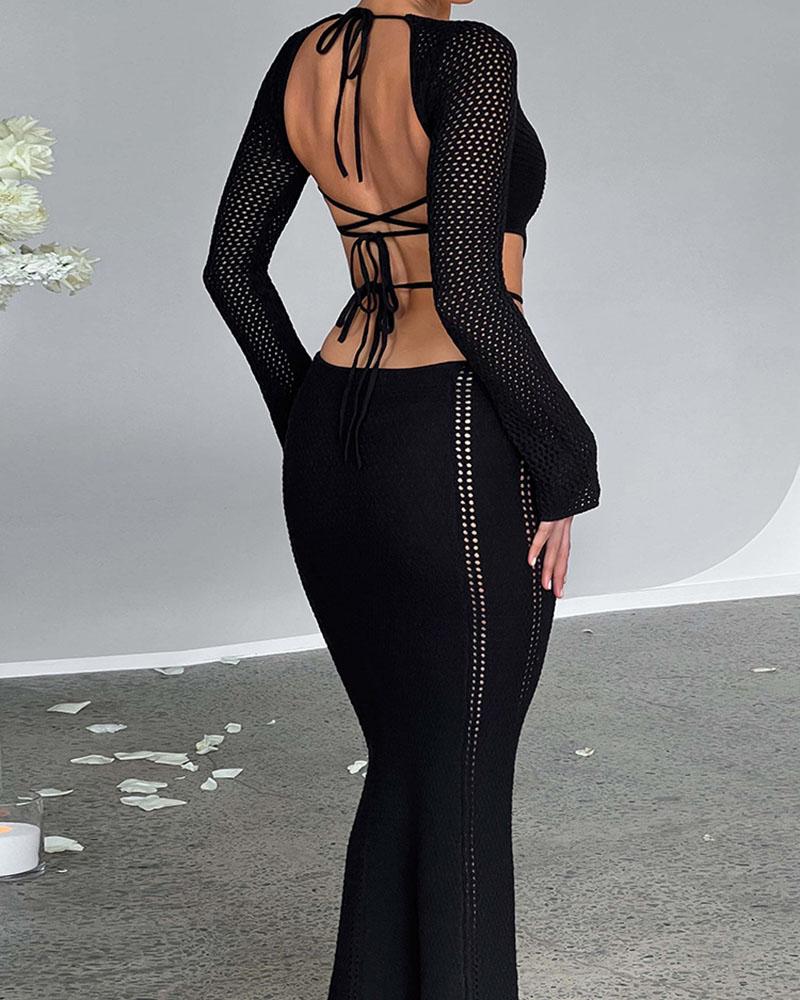 Spicy Cut Out Knitted Maxi Dress