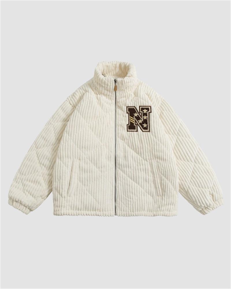 Corduroy "N" Diamond Patterned Cotton Jacket