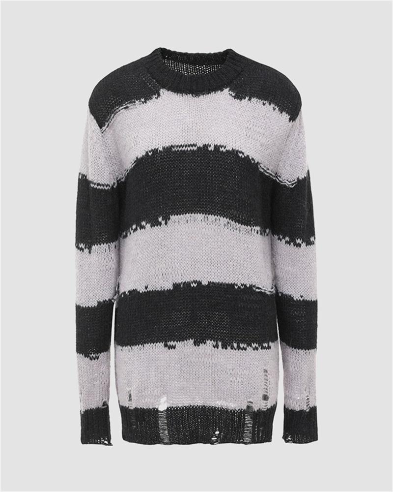 Retro Stripes Oversized Sweater