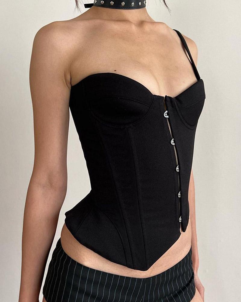 Caveriver One Shoulder Corset Top