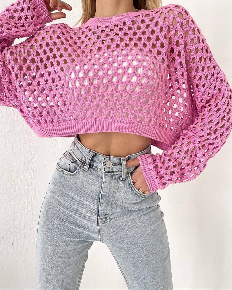 See Through My Body Crochet Oversized Sweater