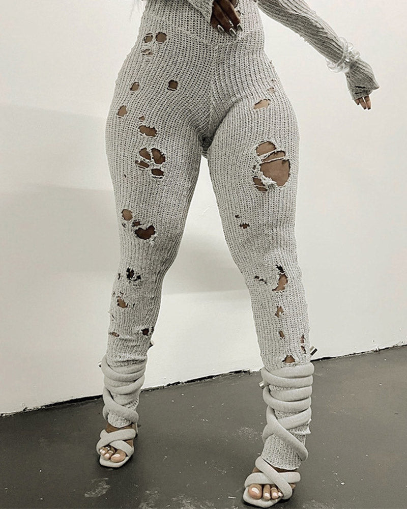 Cut-Out Knitted Jumpsuit