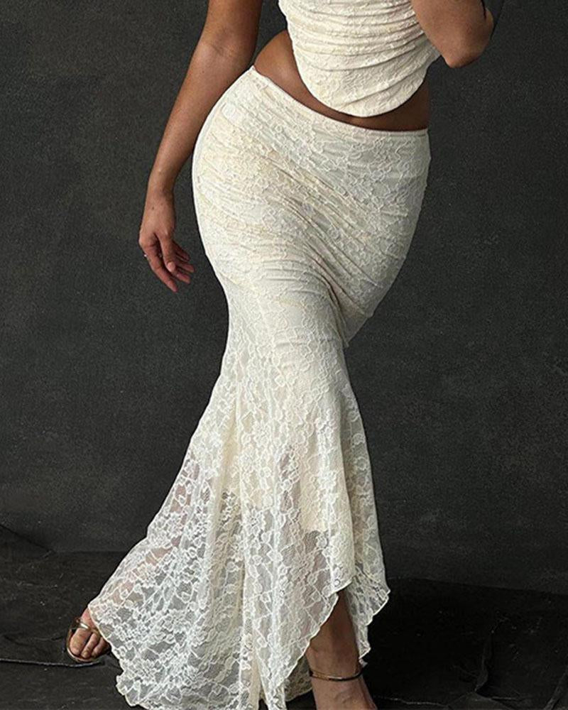 Floral Lace Maxi Skirt