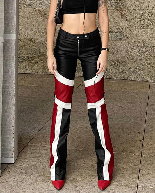 Red Crossings PU Pants