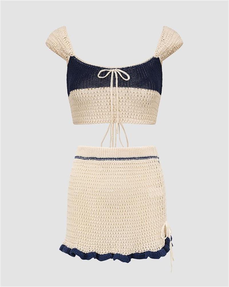 Darcy Mono Knit Mini Skirt Coord