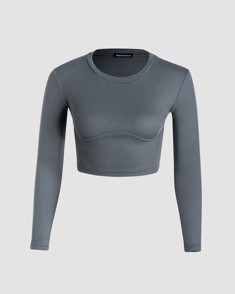 Essential Cropped Long Sleeve Top