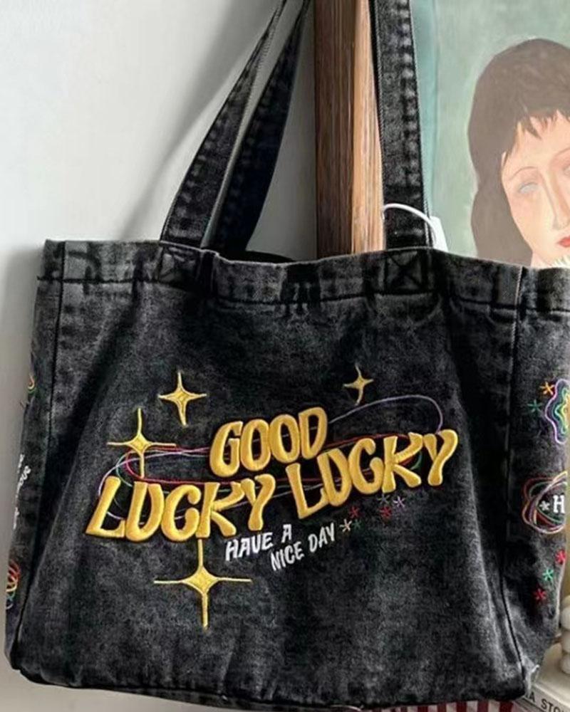 Good Lucky Lucky Denim Totebag