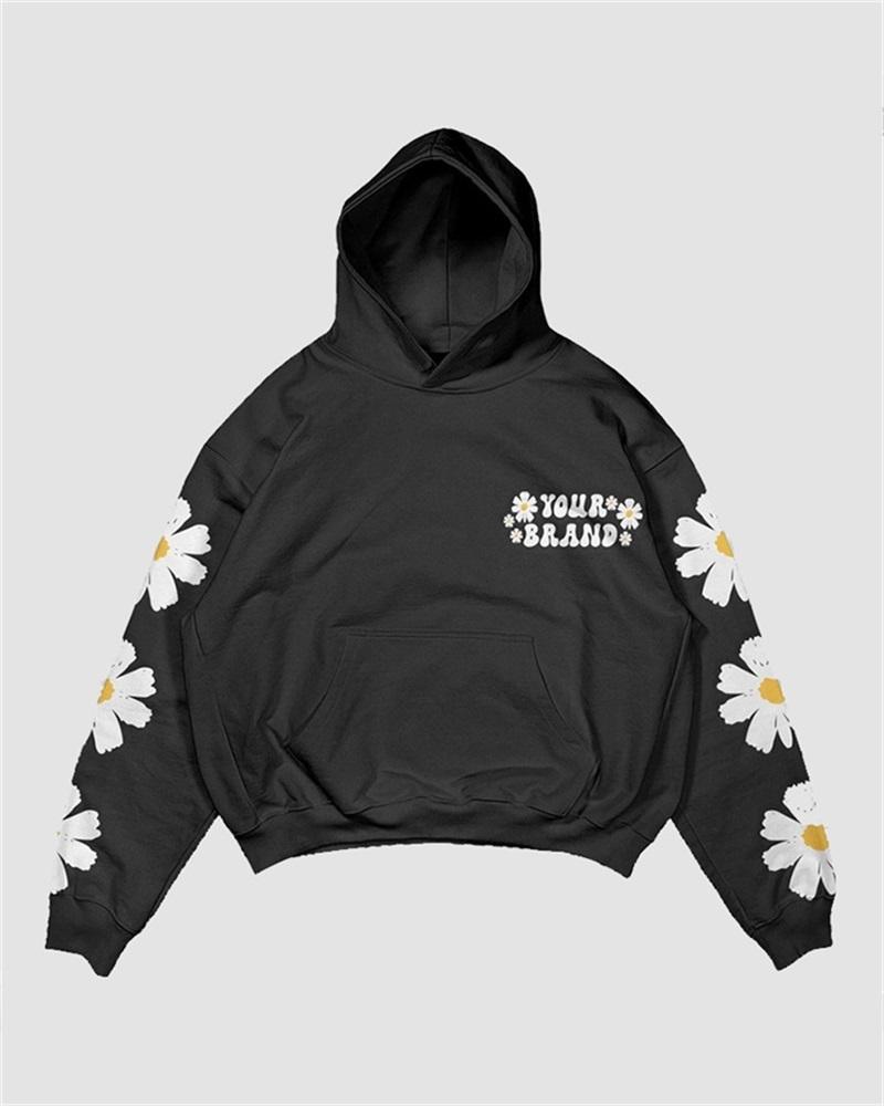 Peace Is Freedom Floral Print Hoodie