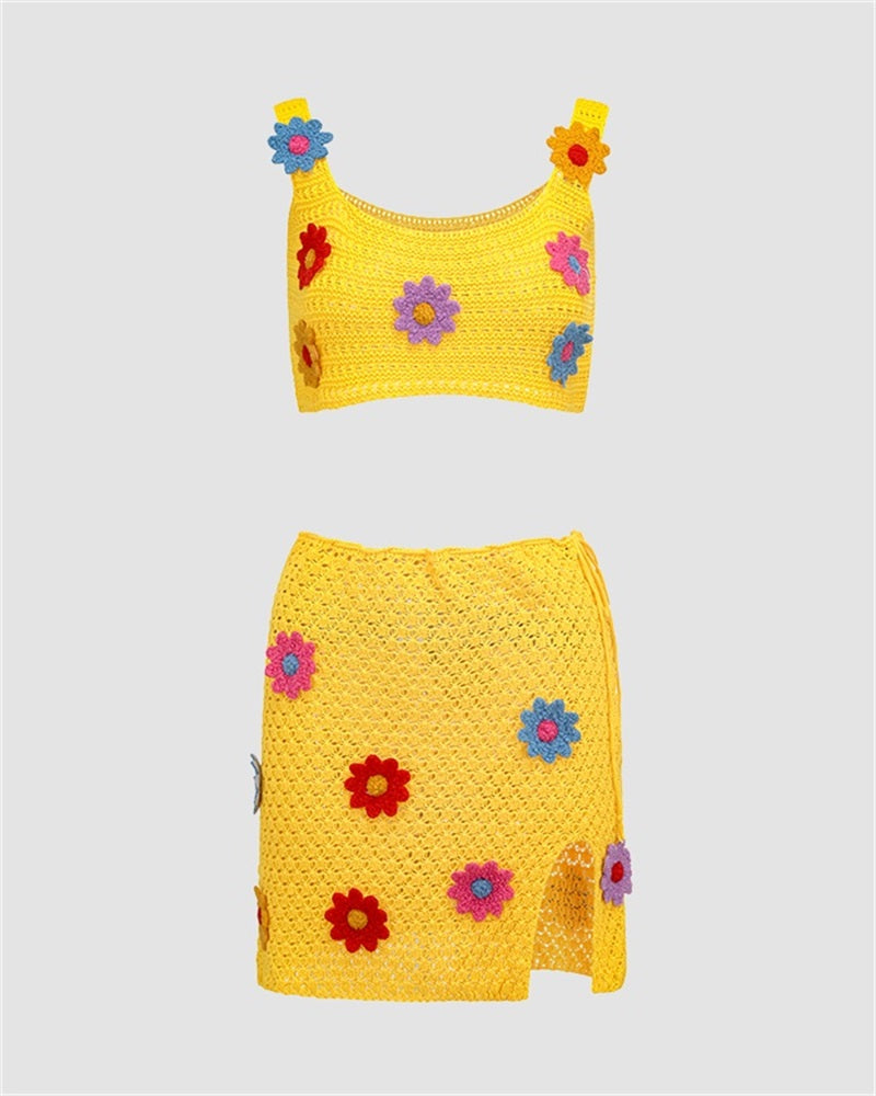 Summer Flowers Crochet Coord Set