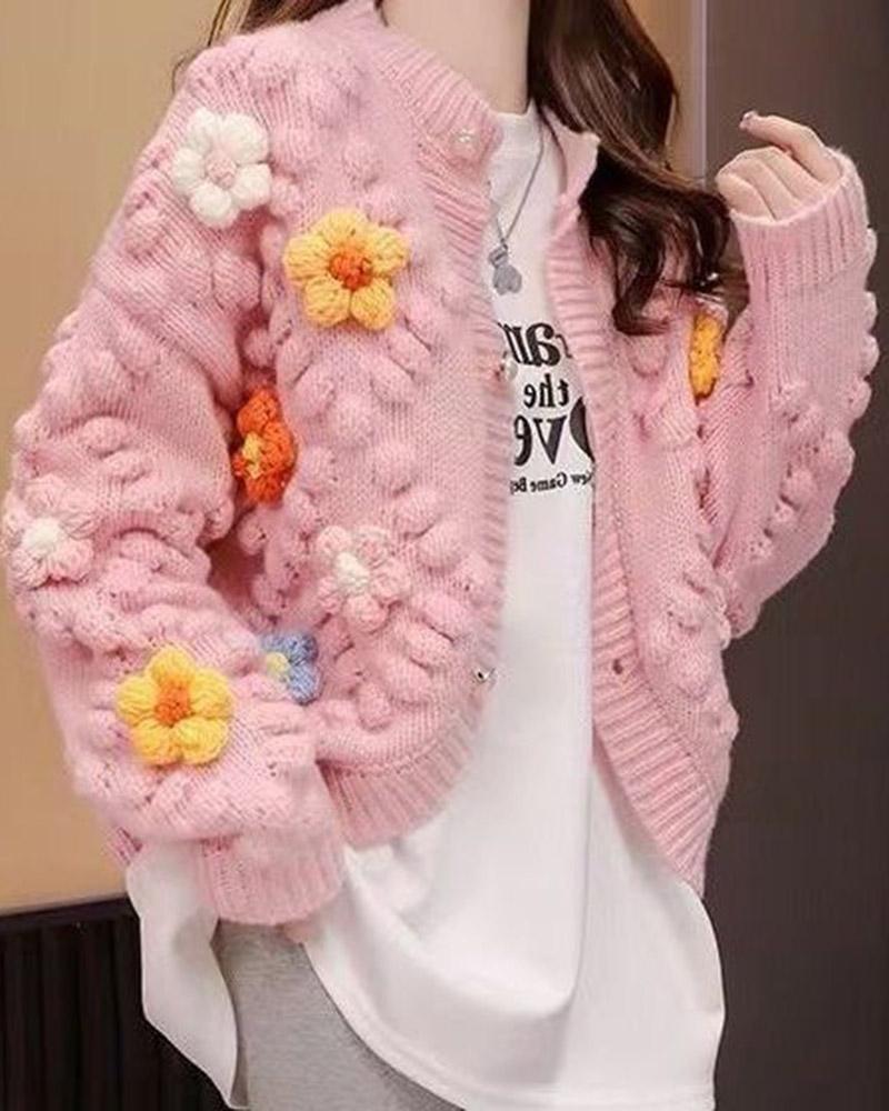 Floral Hand Knitted Sweater