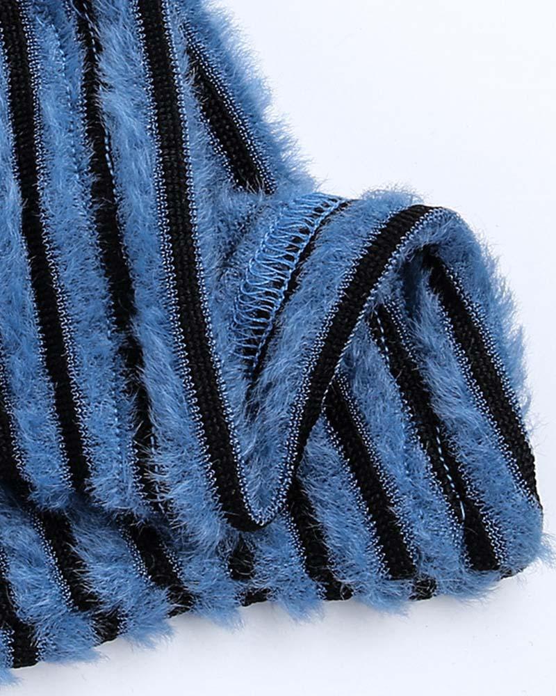 Fluffy Striped Pants
