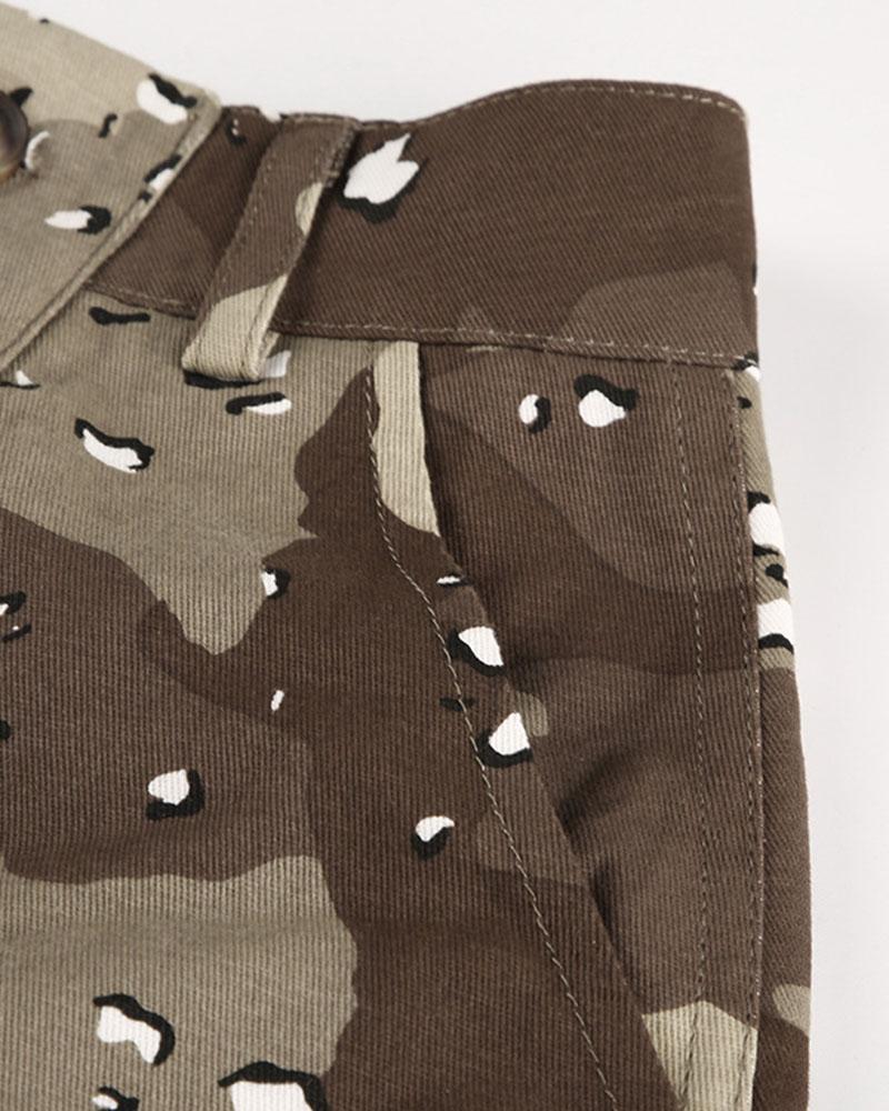 Camouflage Side Slit Cargo Skirt