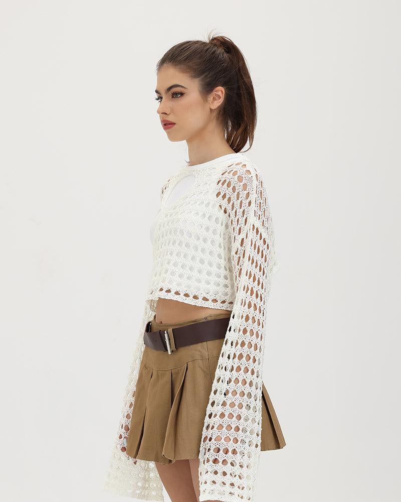 Ivory Knit Eyelet Sweater