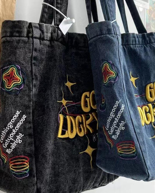 Good Lucky Lucky Denim Totebag