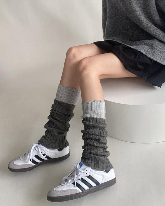 Contrast Color Patchwork Leg Socks