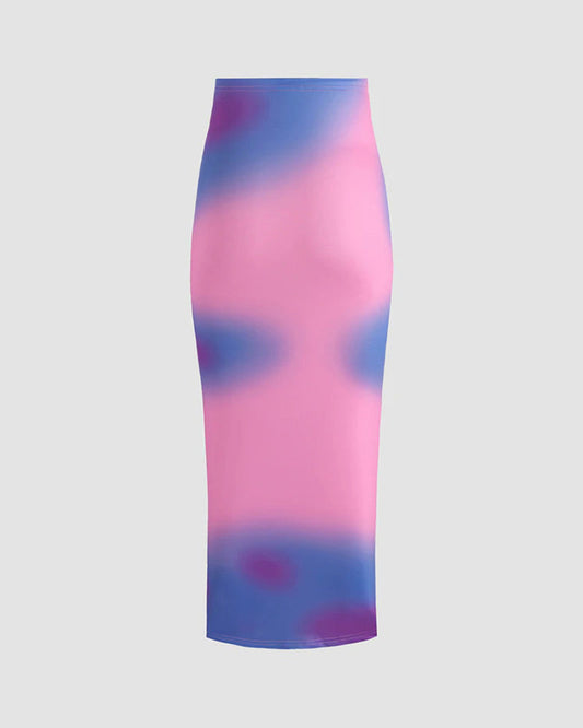 Blurred Saharan Breeze Long Skirt