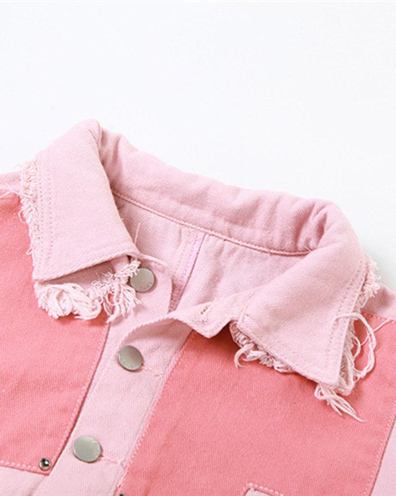 Pinky Patchwork Denim Jacket