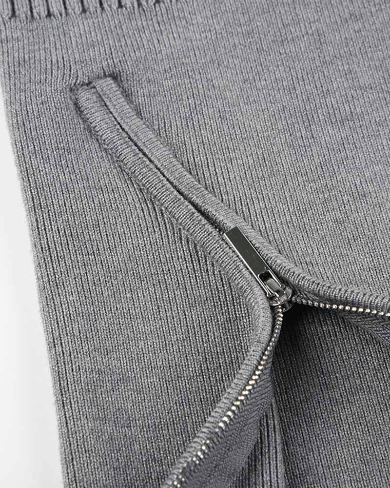 Off Shoulder Zipper Sweater