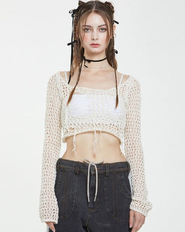 Noble Willow Knitted Cropped Sweater