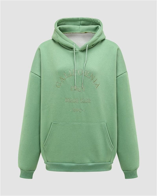 Embroidered Letter Oversized Hoodie