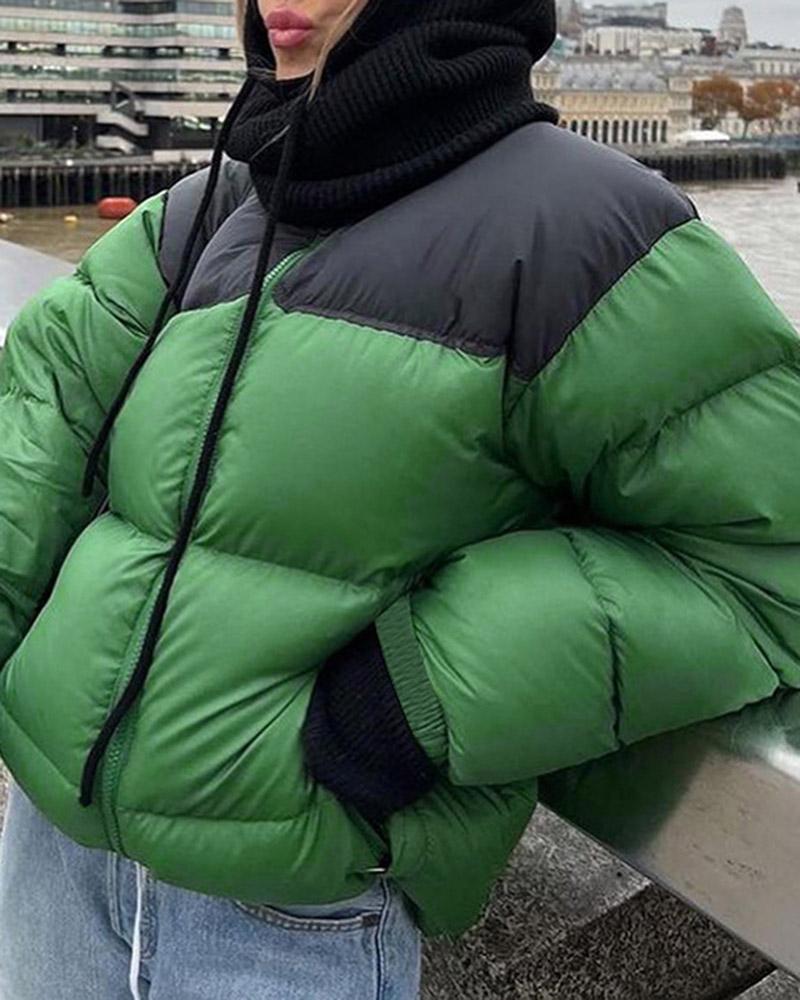 Contrast Color Padded Jacket