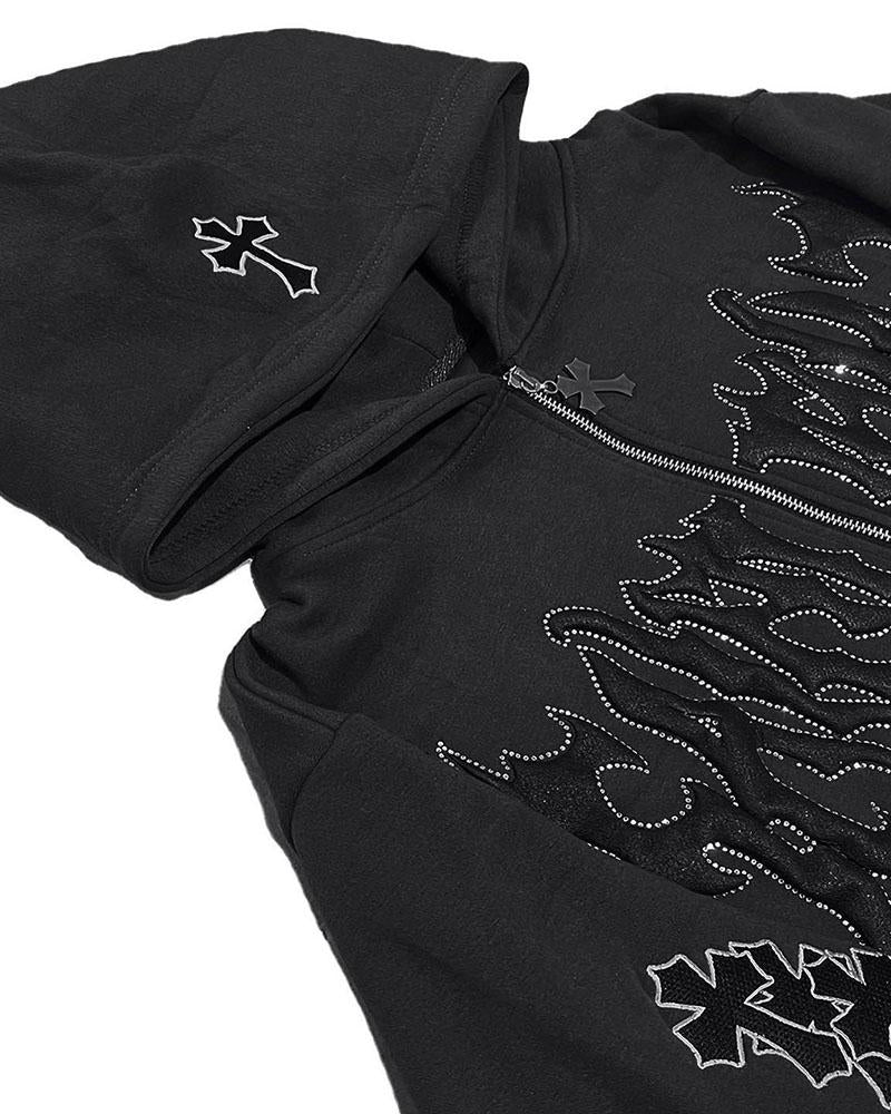 Reflective Font Printed Hoodies Outerwear