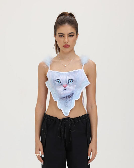 Feline Ragdoll Fuzz Corset Top