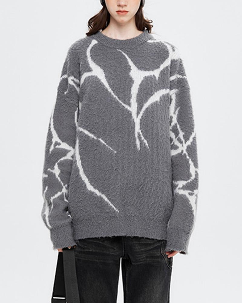 Cracked Irregular Line Sweater