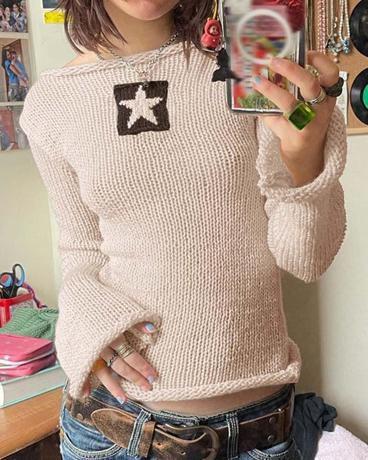 Broken Knitted Star Jumper