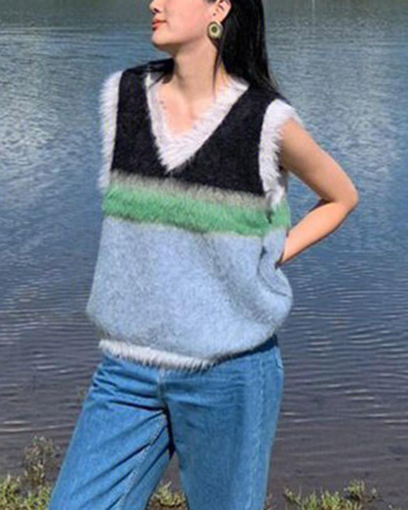 Retro Youth Fluffy Vest