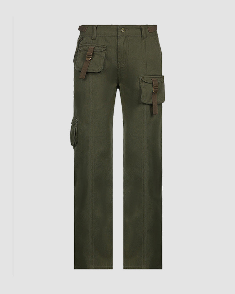 Belt Looped Waist Cargo Pants