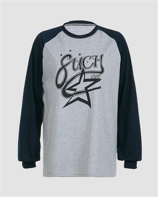 Such Cute Graphic Oversized Raglan T-Shirt