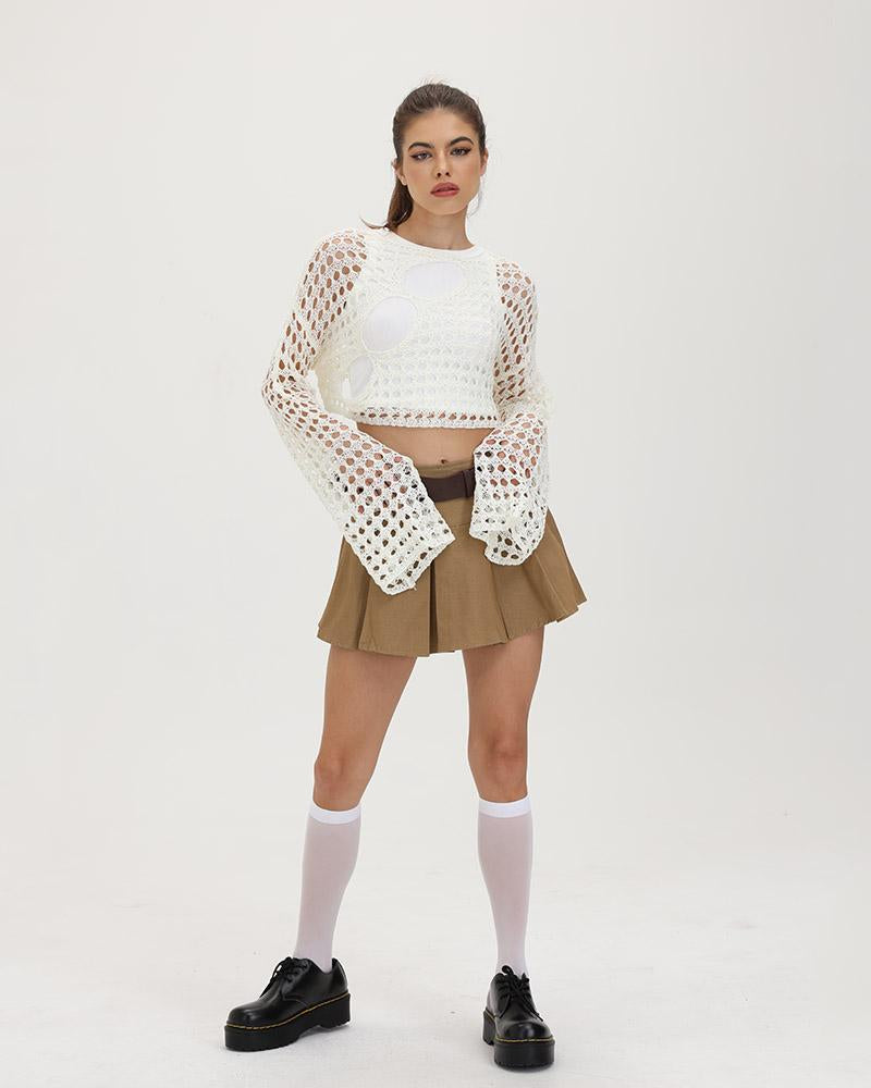 Ivory Knit Eyelet Sweater