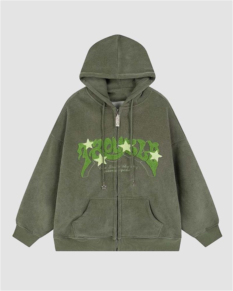 Retro Graffiti Embroidery Hoodie