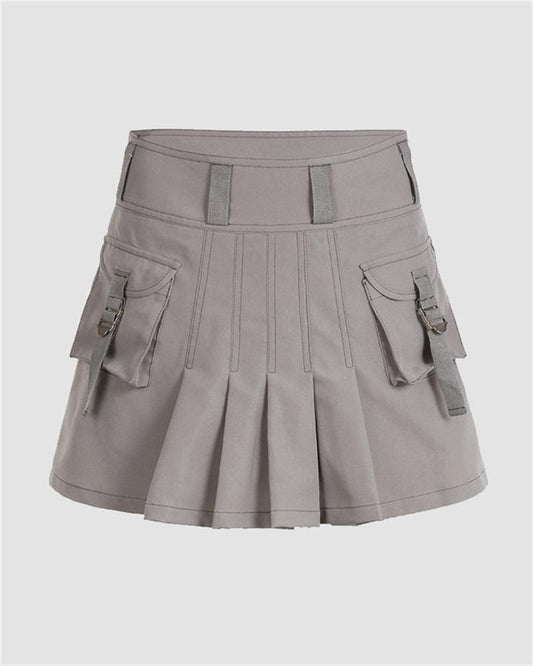 Stone Moss Mini Cargo Skirt