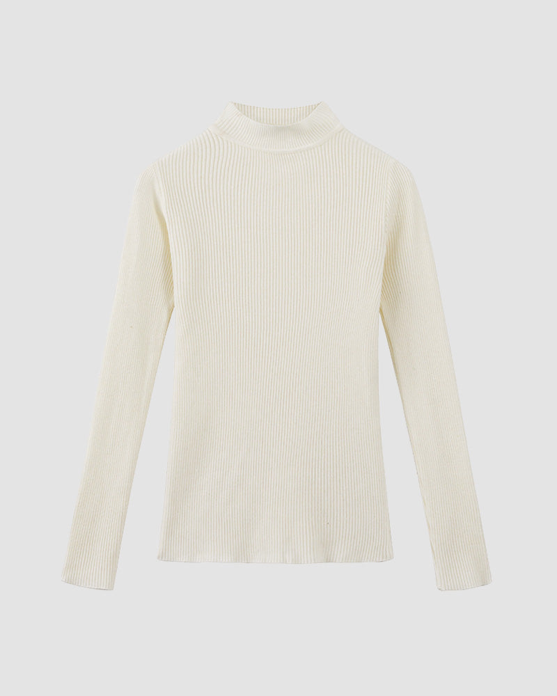 Basic High Neck Knit Top