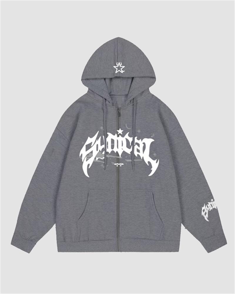 Gothic Letter Print Hoodie