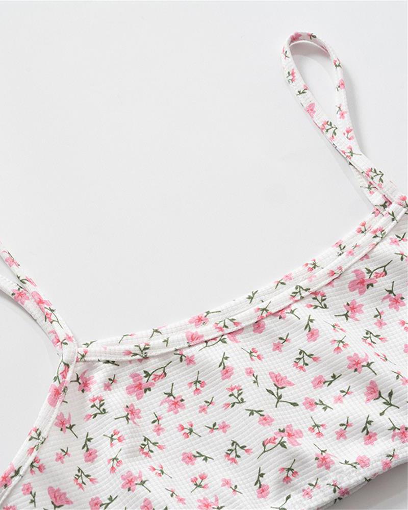 Ditsy Daphne Floral Bralet Tube Coord