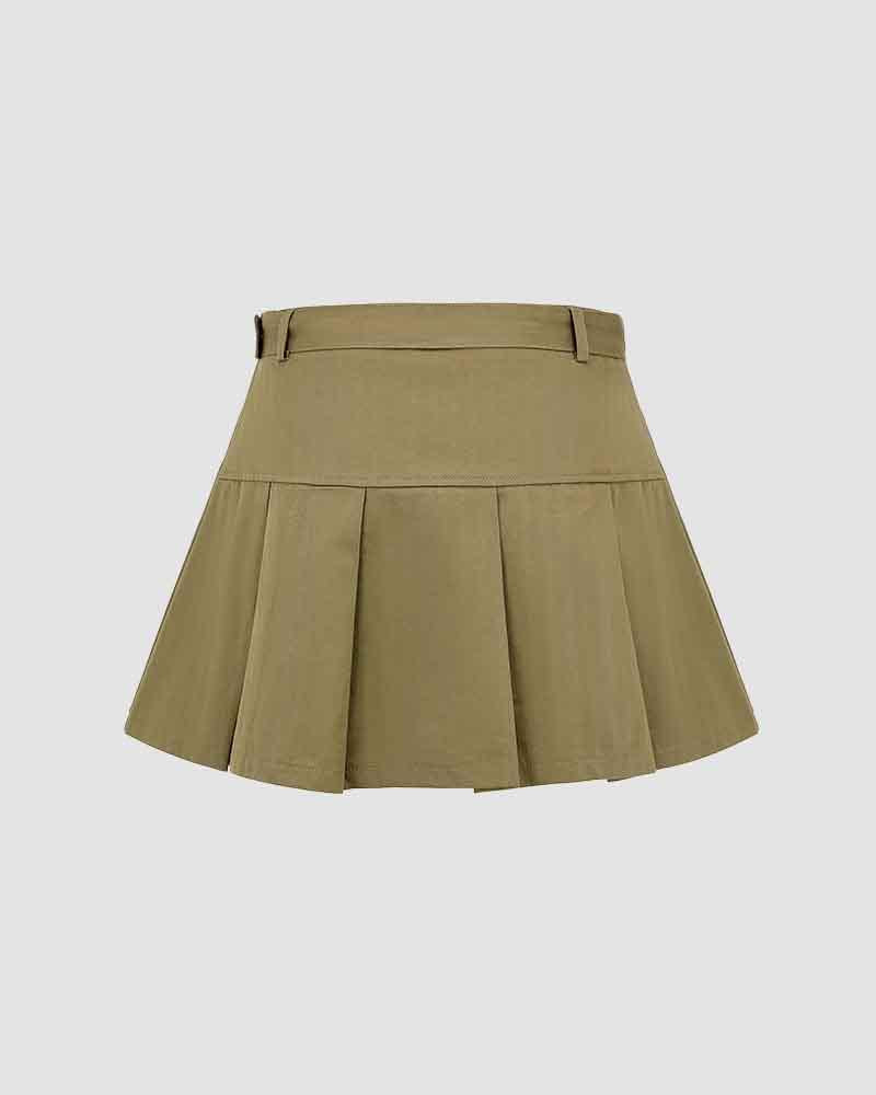 Blank Aspect Pleated Mini Skirt