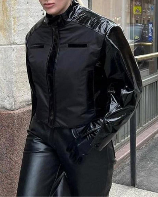 Patent Leather Motorcycle Jacket