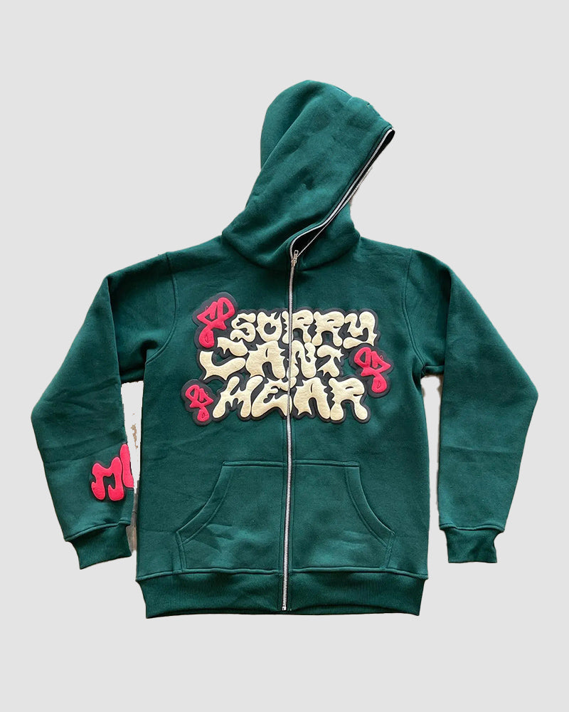 Hip Hop Graffiti Letter Print Hoodie