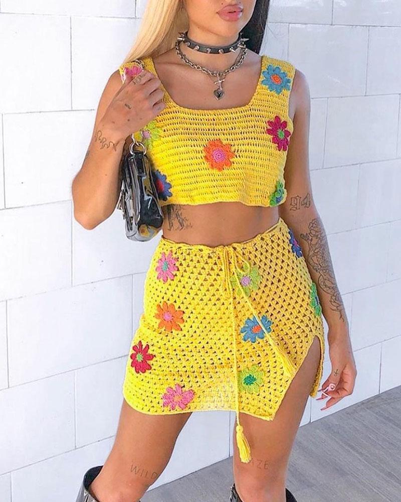 Summer Flowers Crochet Coord Set