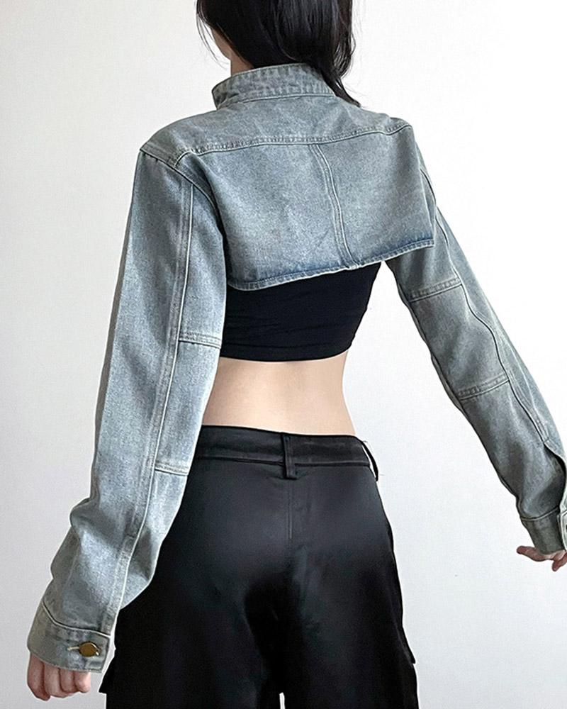 Residue Denim Cropped Jacket