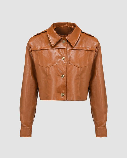 Steamworks Pleather Cropped Jacket