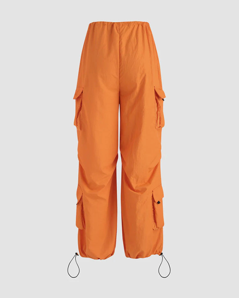 Neon Lights Cargo Drawstring Pants